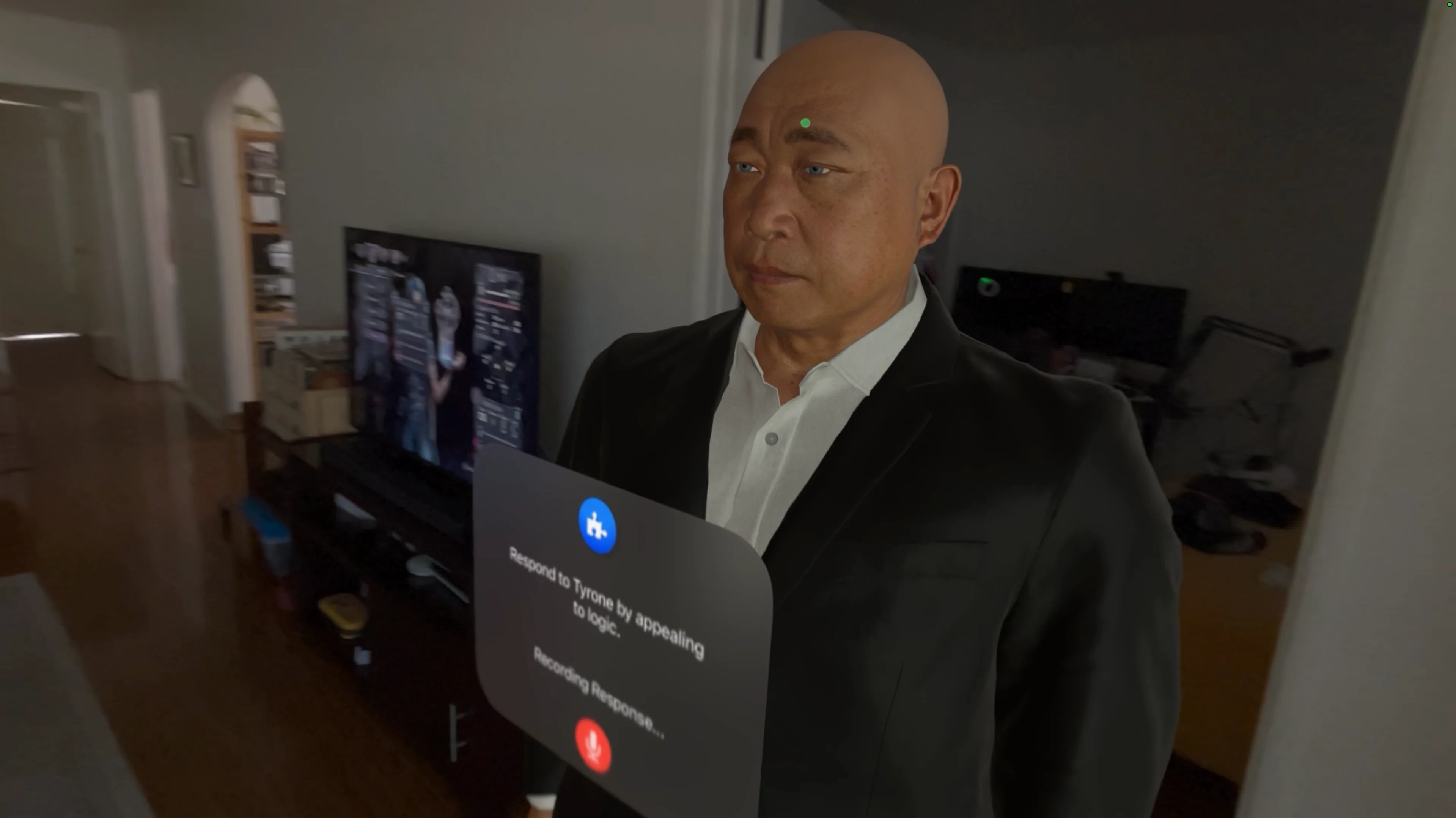 Vision Pro — conversational AI dialogue, recording learner response