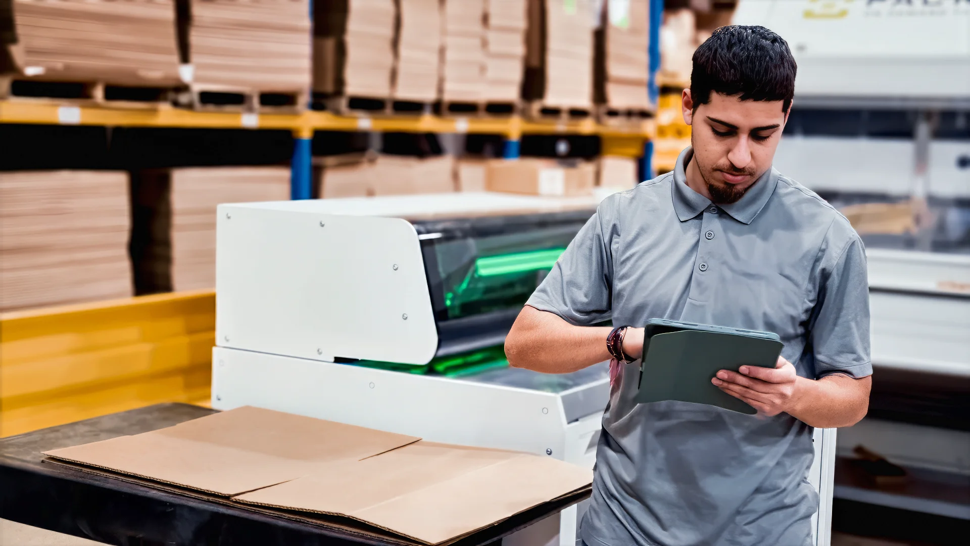 WorkWise — frontline worker accessing procedure on tablet