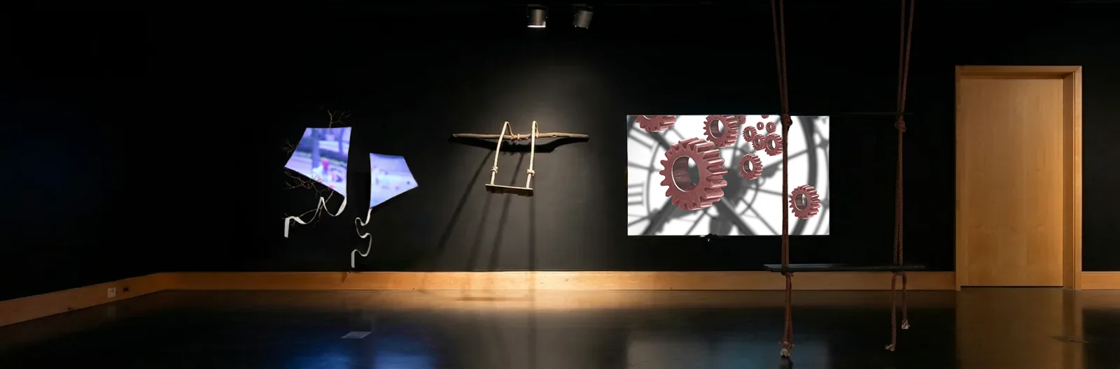 Independent — installation view of moment / of suspension / of disbelief